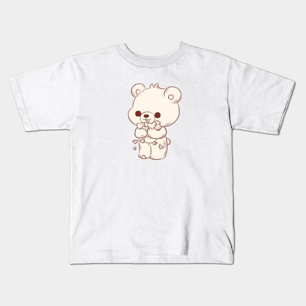 Osito Bongo, Ama el Amor no6 Blanco y Cafe Kids T-Shirt by erikaibaceta